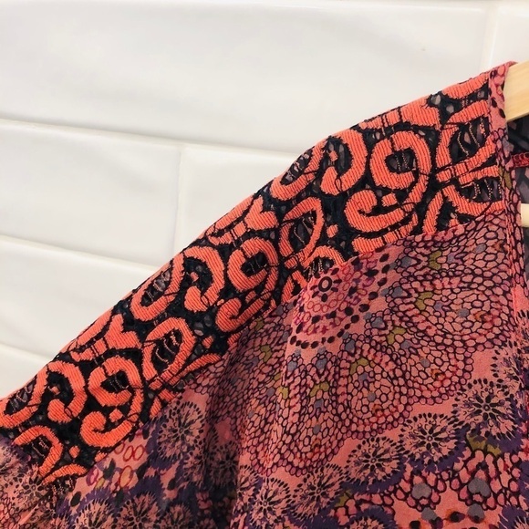 ANTHROPOLOGIE language print silk top - Picture 6 of 6